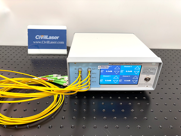 1550nm 4-Channel 30dB Attenuation Range PM1550 Fiber Optical Attenuator PVOA-1550-4-B/D-30-PM-B